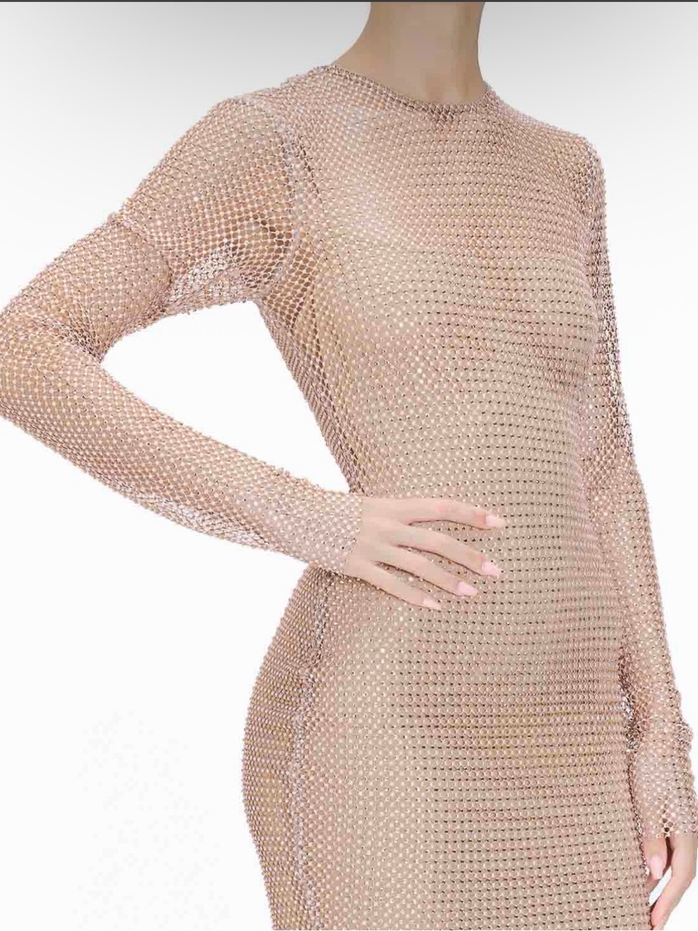 Long-Sleeve Bodycon Dress - fishnet by Hours